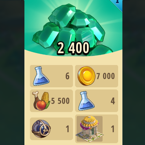 2.400 Gems+Pack	