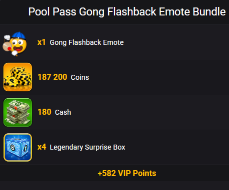 Pool Pass Gong Flashback Emote Bundle