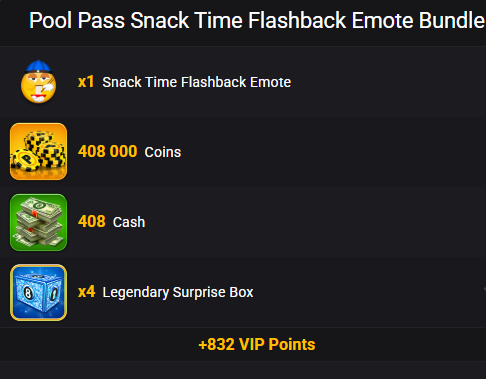 Pool Pass Snack Time Flashback Emote Bundle