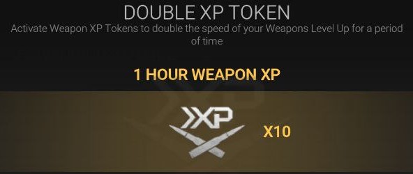 Double XP Token (1 HOUR WEAPON XP)
