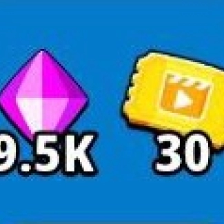 9.500 Gems and 30 Ad Skip Tickets